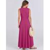 image:imageANRABESS Women Summer Casual Sleeveless Maxi Sundress Button Fit amp Flare ALine Flowy Long Dresses 2026 Beach OutfitsHot Pink