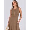 image:imageANRABESS Women Summer Casual Sleeveless Maxi Sundress Button Fit amp Flare ALine Flowy Long Dresses 2026 Beach OutfitsKhaki