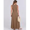 image:imageANRABESS Women Summer Casual Sleeveless Maxi Sundress Button Fit amp Flare ALine Flowy Long Dresses 2026 Beach OutfitsKhaki