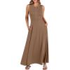 image:imageANRABESS Women Summer Casual Sleeveless Maxi Sundress Button Fit amp Flare ALine Flowy Long Dresses 2026 Beach OutfitsKhaki