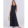 image:imageANRABESS Women Summer Casual Sleeveless Maxi Sundress Button Fit amp Flare ALine Flowy Long Dresses 2026 Beach OutfitsNavy Blue