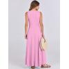 image:imageANRABESS Women Summer Casual Sleeveless Maxi Sundress Button Fit amp Flare ALine Flowy Long Dresses 2026 Beach OutfitsPink