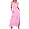image:imageANRABESS Women Summer Casual Sleeveless Maxi Sundress Button Fit amp Flare ALine Flowy Long Dresses 2026 Beach OutfitsPink