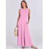 image:imageANRABESS Women Summer Casual Sleeveless Maxi Sundress Button Fit amp Flare ALine Flowy Long Dresses 2026 Beach OutfitsPink