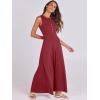 image:imageANRABESS Women Summer Casual Sleeveless Maxi Sundress Button Fit amp Flare ALine Flowy Long Dresses 2026 Beach OutfitsWine Red