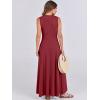 image:imageANRABESS Women Summer Casual Sleeveless Maxi Sundress Button Fit amp Flare ALine Flowy Long Dresses 2026 Beach OutfitsWine Red