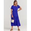 image:imageANRABESS Women Summer Maxi Dress Short Sleeve Swing Casual Asymmetric Tiered Vacation Long Beach Sundress OutfitsRoyal Blue