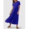image:imageANRABESS Women Summer Maxi Dress Short Sleeve Swing Casual Asymmetric Tiered Vacation Long Beach Sundress OutfitsRoyal Blue