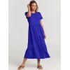 image:imageANRABESS Women Summer Maxi Dress Short Sleeve Swing Casual Asymmetric Tiered Vacation Long Beach Sundress OutfitsRoyal Blue