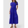 image:imageANRABESS Women Summer Maxi Dress Short Sleeve Swing Casual Asymmetric Tiered Vacation Long Beach Sundress OutfitsRoyal Blue