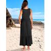 image:imageANRABESS Women Summer Maxi Dresses Aline Tiered Flowy V Neck Sleeveless Swing 2026 Casual Beach Travel Sundress with PocketsBlack