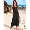 image:imageANRABESS Women Summer Maxi Dresses Aline Tiered Flowy V Neck Sleeveless Swing 2026 Casual Beach Travel Sundress with PocketsBlack
