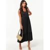 image:imageANRABESS Women Summer Maxi Dresses Aline Tiered Flowy V Neck Sleeveless Swing 2026 Casual Beach Travel Sundress with PocketsBlack