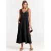 image:imageANRABESS Women Summer Maxi Dresses Aline Tiered Flowy V Neck Sleeveless Swing 2026 Casual Beach Travel Sundress with PocketsBlack