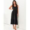 image:imageANRABESS Women Summer Maxi Dresses Aline Tiered Flowy V Neck Sleeveless Swing 2026 Casual Beach Travel Sundress with PocketsBlack
