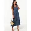 image:imageANRABESS Women Summer Maxi Dresses Aline Tiered Flowy V Neck Sleeveless Swing 2026 Casual Beach Travel Sundress with PocketsBlue