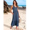 image:imageANRABESS Women Summer Maxi Dresses Aline Tiered Flowy V Neck Sleeveless Swing 2026 Casual Beach Travel Sundress with PocketsBlue