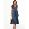 image:imageANRABESS Women Summer Maxi Dresses Aline Tiered Flowy V Neck Sleeveless Swing 2026 Casual Beach Travel Sundress with PocketsBlue