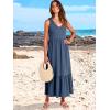 image:imageANRABESS Women Summer Maxi Dresses Aline Tiered Flowy V Neck Sleeveless Swing 2026 Casual Beach Travel Sundress with PocketsBlue