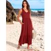 image:imageANRABESS Women Summer Maxi Dresses Aline Tiered Flowy V Neck Sleeveless Swing 2026 Casual Beach Travel Sundress with PocketsBurgundy