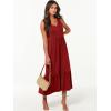 image:imageANRABESS Women Summer Maxi Dresses Aline Tiered Flowy V Neck Sleeveless Swing 2026 Casual Beach Travel Sundress with PocketsBurgundy