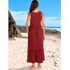 image:imageANRABESS Women Summer Maxi Dresses Aline Tiered Flowy V Neck Sleeveless Swing 2026 Casual Beach Travel Sundress with PocketsBurgundy