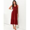image:imageANRABESS Women Summer Maxi Dresses Aline Tiered Flowy V Neck Sleeveless Swing 2026 Casual Beach Travel Sundress with PocketsBurgundy
