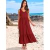 image:imageANRABESS Women Summer Maxi Dresses Aline Tiered Flowy V Neck Sleeveless Swing 2026 Casual Beach Travel Sundress with PocketsBurgundy