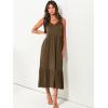 image:imageANRABESS Women Summer Maxi Dresses Aline Tiered Flowy V Neck Sleeveless Swing 2026 Casual Beach Travel Sundress with PocketsCoffee