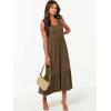 image:imageANRABESS Women Summer Maxi Dresses Aline Tiered Flowy V Neck Sleeveless Swing 2026 Casual Beach Travel Sundress with PocketsCoffee