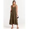 image:imageANRABESS Women Summer Maxi Dresses Aline Tiered Flowy V Neck Sleeveless Swing 2026 Casual Beach Travel Sundress with PocketsCoffee