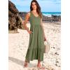 image:imageANRABESS Women Summer Maxi Dresses Aline Tiered Flowy V Neck Sleeveless Swing 2026 Casual Beach Travel Sundress with PocketsGreen