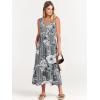 image:imageANRABESS Women Summer Maxi Dresses Aline Tiered Flowy V Neck Sleeveless Swing 2026 Casual Beach Travel Sundress with PocketsGrey With Floral White
