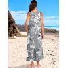 image:imageANRABESS Women Summer Maxi Dresses Aline Tiered Flowy V Neck Sleeveless Swing 2026 Casual Beach Travel Sundress with PocketsGrey With Floral White