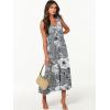 image:imageANRABESS Women Summer Maxi Dresses Aline Tiered Flowy V Neck Sleeveless Swing 2026 Casual Beach Travel Sundress with PocketsGrey With Floral White