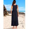image:imageANRABESS Women Summer Maxi Dresses Aline Tiered Flowy V Neck Sleeveless Swing 2026 Casual Beach Travel Sundress with PocketsNavy Blue