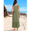 image:imageANRABESS Women Summer Maxi Dresses Aline Tiered Flowy V Neck Sleeveless Swing 2026 Casual Beach Travel Sundress with PocketsOlive