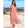 image:imageANRABESS Women Summer Maxi Dresses Aline Tiered Flowy V Neck Sleeveless Swing 2026 Casual Beach Travel Sundress with PocketsPink