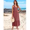 image:imageANRABESS Women Summer Maxi Dresses Aline Tiered Flowy V Neck Sleeveless Swing 2026 Casual Beach Travel Sundress with PocketsRed