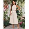 image:imageANRABESS Womens 2026 Summer Casual Maxi Dress A line Tiered Flowy Short Sleeve Crewneck T Shirt Beach Travel Long DressesApricot