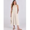 image:imageANRABESS Womens 2026 Summer Casual Maxi Dress A line Tiered Flowy Short Sleeve Crewneck T Shirt Beach Travel Long DressesApricot