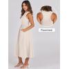image:imageANRABESS Womens 2026 Summer Casual Maxi Dress A line Tiered Flowy Short Sleeve Crewneck T Shirt Beach Travel Long DressesApricot