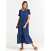 image:imageANRABESS Womens 2026 Summer Casual Maxi Dress A line Tiered Flowy Short Sleeve Crewneck T Shirt Beach Travel Long DressesBlue