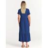 image:imageANRABESS Womens 2026 Summer Casual Maxi Dress A line Tiered Flowy Short Sleeve Crewneck T Shirt Beach Travel Long DressesBlue