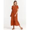 image:imageANRABESS Womens 2026 Summer Casual Maxi Dress A line Tiered Flowy Short Sleeve Crewneck T Shirt Beach Travel Long DressesBrick Red