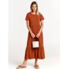 image:imageANRABESS Womens 2026 Summer Casual Maxi Dress A line Tiered Flowy Short Sleeve Crewneck T Shirt Beach Travel Long DressesBrick Red