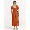 image:imageANRABESS Womens 2026 Summer Casual Maxi Dress A line Tiered Flowy Short Sleeve Crewneck T Shirt Beach Travel Long DressesBrick Red
