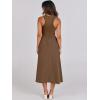 image:imageANRABESS Womens 2026 Summer Casual Maxi Dress A line Tiered Flowy Short Sleeve Crewneck T Shirt Beach Travel Long DressesBrown