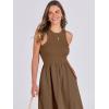 image:imageANRABESS Womens 2026 Summer Casual Maxi Dress A line Tiered Flowy Short Sleeve Crewneck T Shirt Beach Travel Long DressesBrown