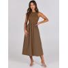 image:imageANRABESS Womens 2026 Summer Casual Maxi Dress A line Tiered Flowy Short Sleeve Crewneck T Shirt Beach Travel Long DressesBrown